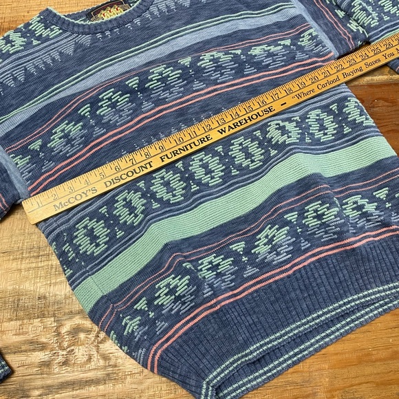 Vintage Ralph Lauren Chaps Geometric Sweater 100% Cotton Made in USA Men’s L - Picture 4 of 9